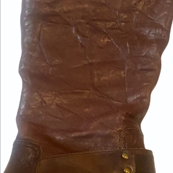 Women's Jessica Simpson Tall Brown  Crinkled Leather Boots / 6.5B / EUC - Picture 7 of 11